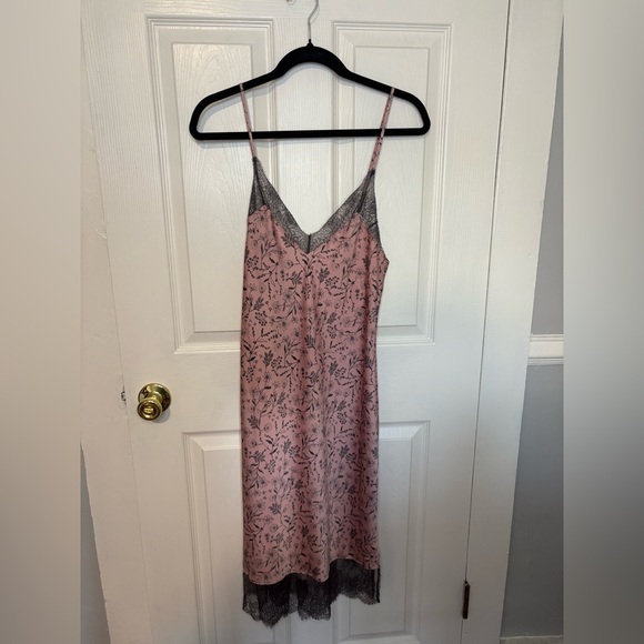 Victoria's Secret Other - Victoria’s Secret Y2K Slip Dress | Women’s M | Blush Pink Floral with Grey Lace